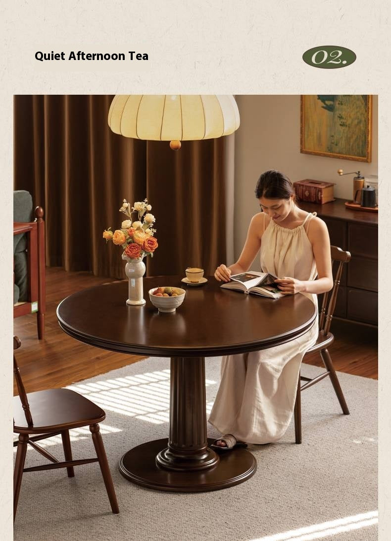 Poplar Solid Wood Dining Table American Retro