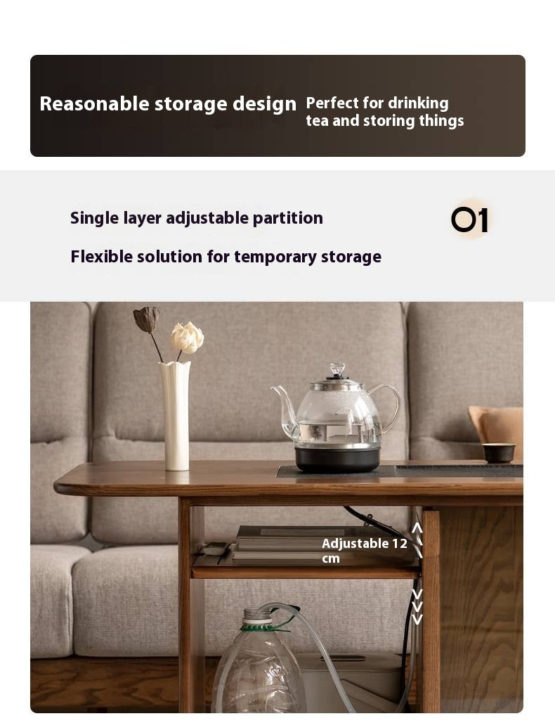 Ash Solid Wood Mobile High Tea Table