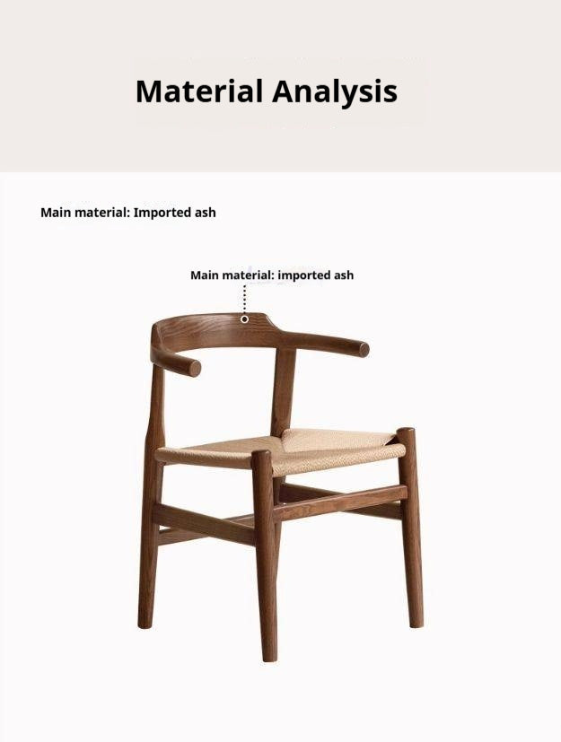 Ash Solid Wood Retro Dining Chair