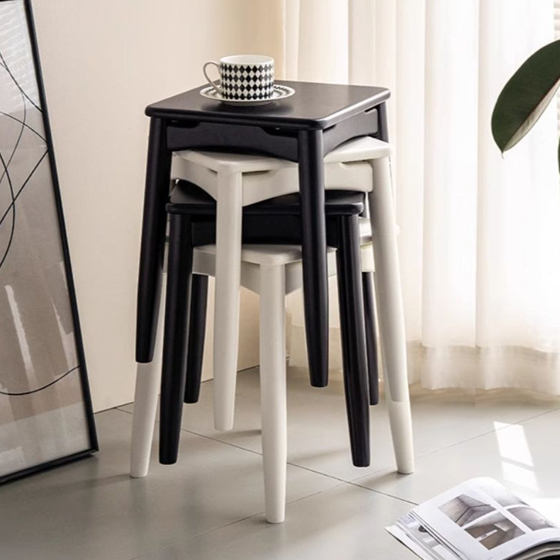 Solid Rubberwood Square Stools