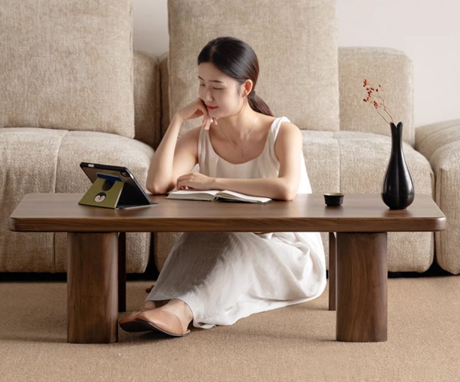 Black Walnut Solid Wood Wabi-Sabi Style Tea Table