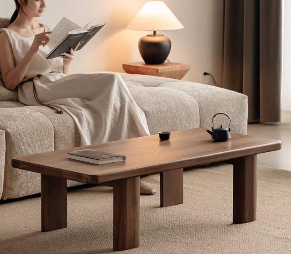 Black Walnut Solid Wood Wabi-Sabi Style Tea Table