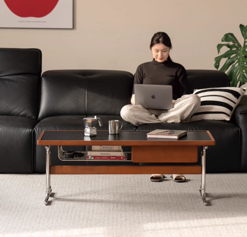 Poplar Solid Wood Ancient Style Rock Plate Tea Table