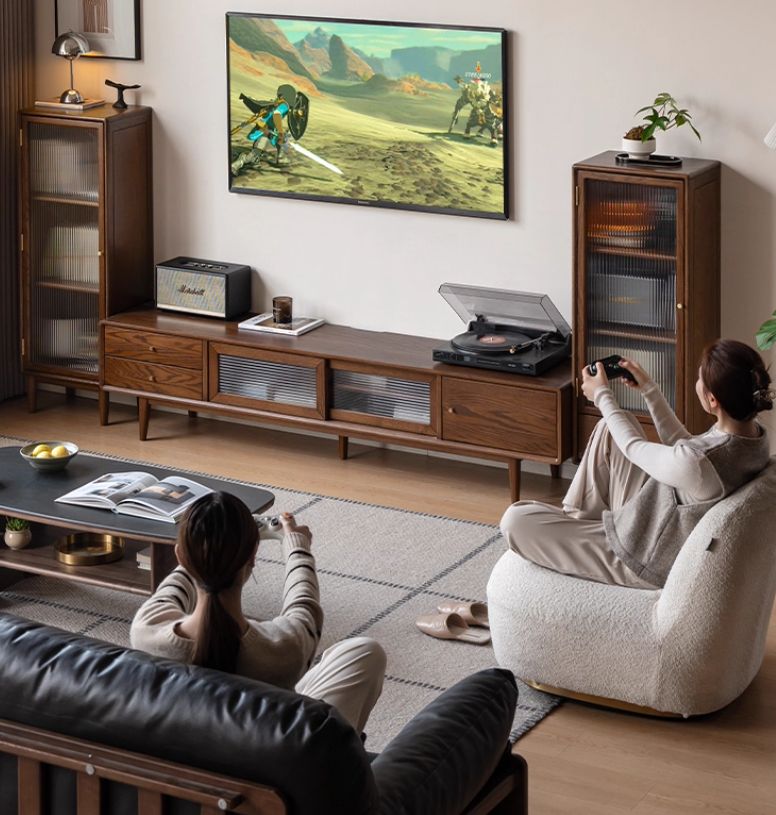 Oak Solid Wood Modern Side Cabinet