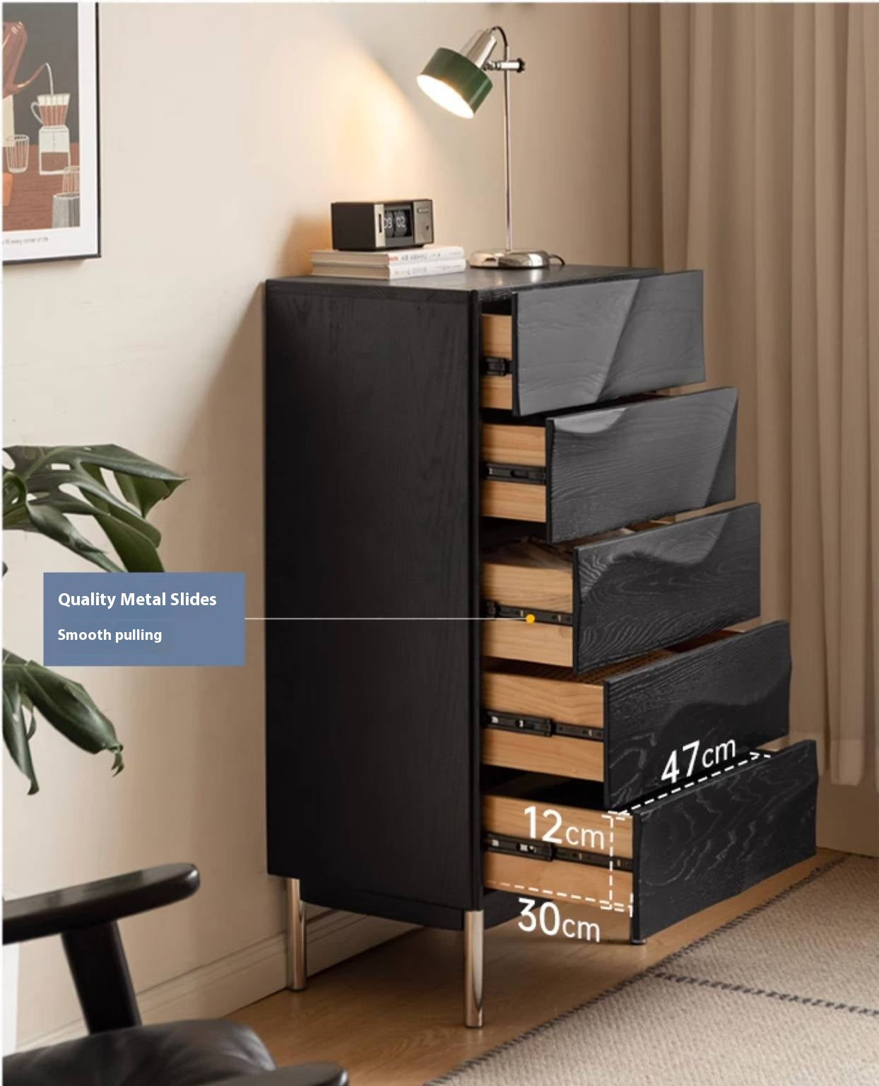 Oak Solid Wood Bauhaus Chest of Drawers