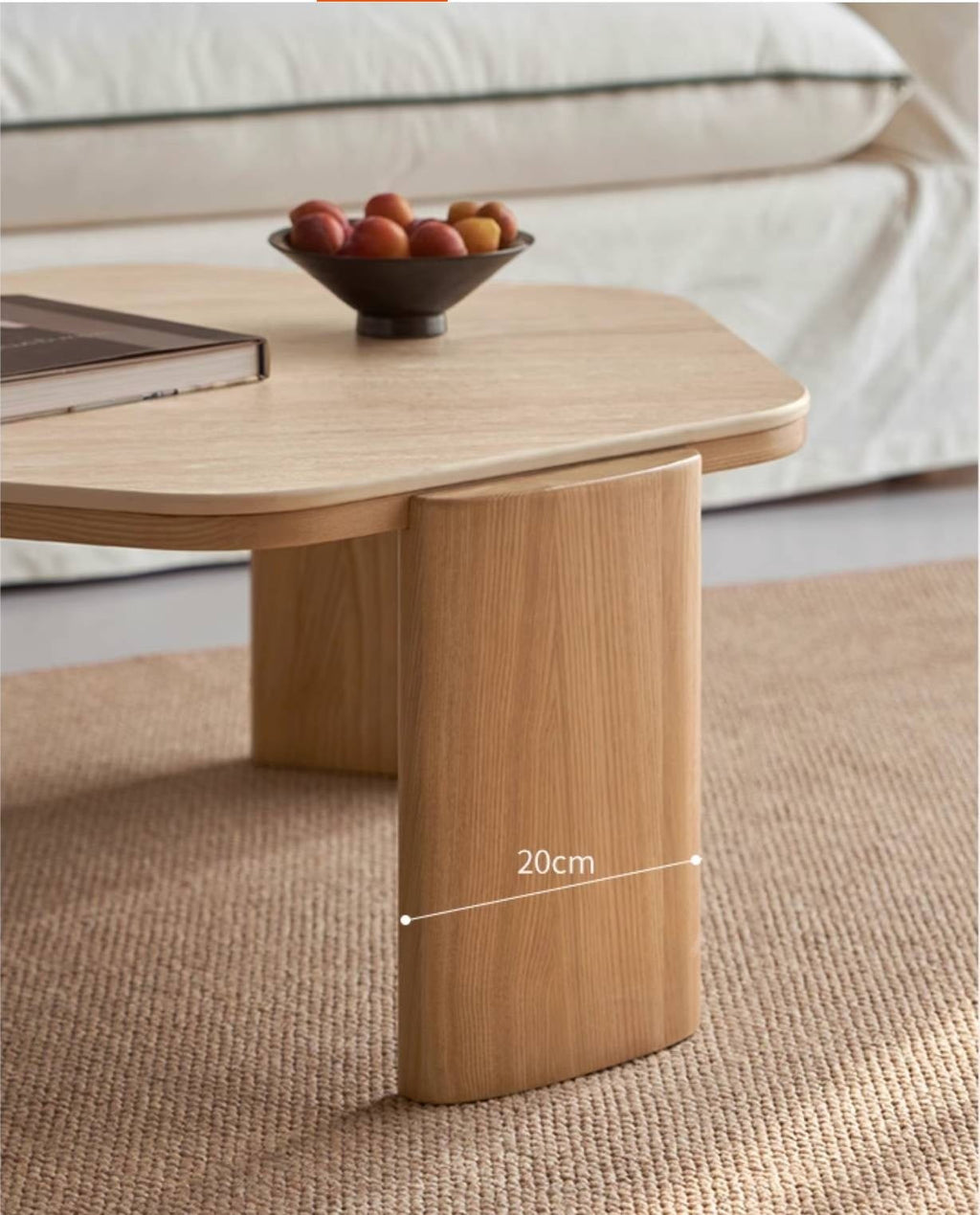 Ash Solid Wood Wabi-Sabi Style Coffee Table