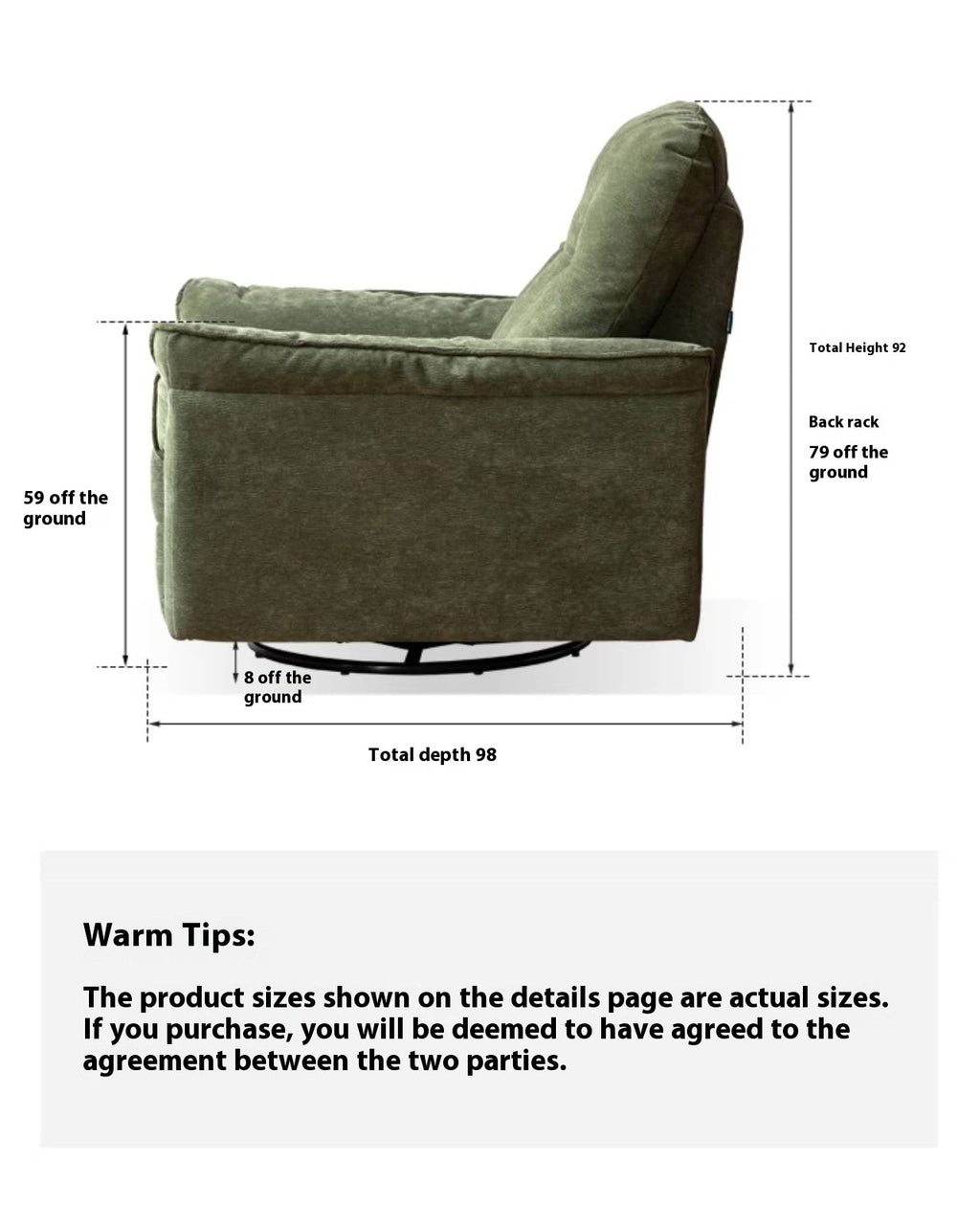 Fabric Modern Style Rocking Armchair