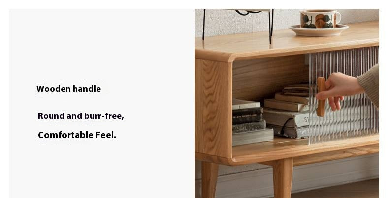 Oak Solid Wood Modern TV Cabinet