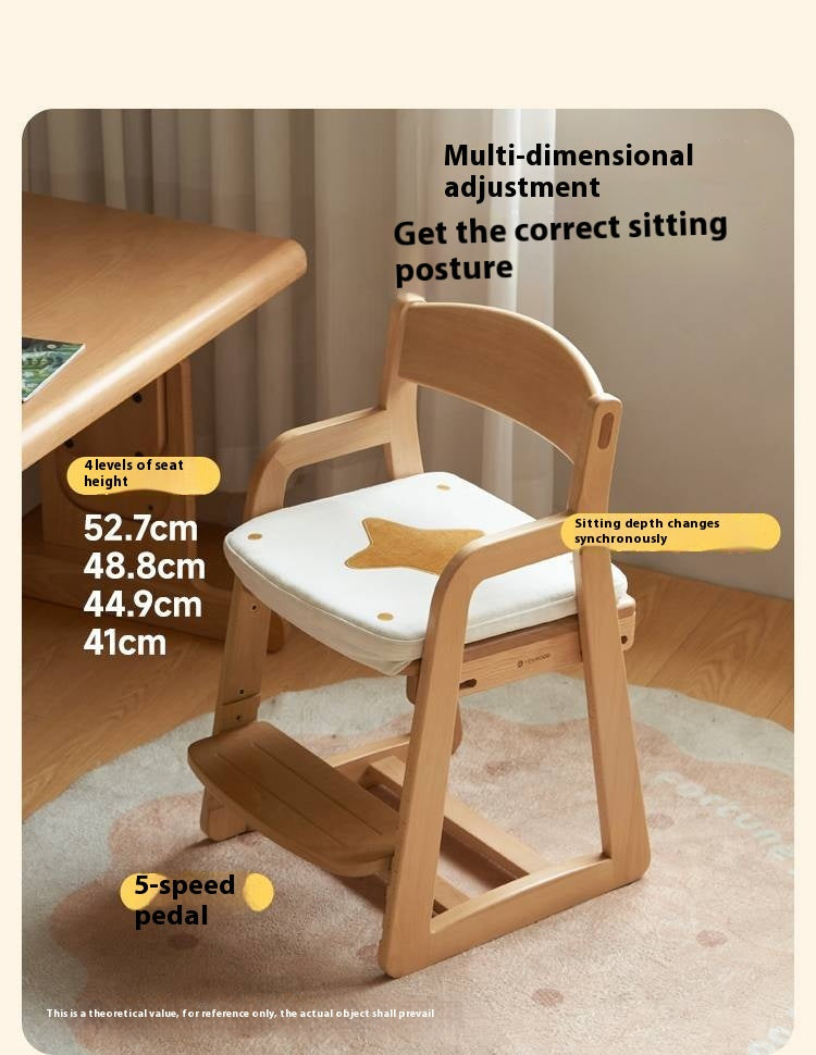 Beech Solid Wood Washable Kids Soft Chair