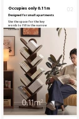 Black Walnut, South American Walnut Solid Wood Bookshelf Storage Rack