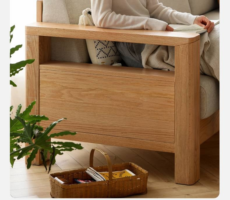 Ash, Oak, Black Walnut Solid Wood  Fabric Footstool-