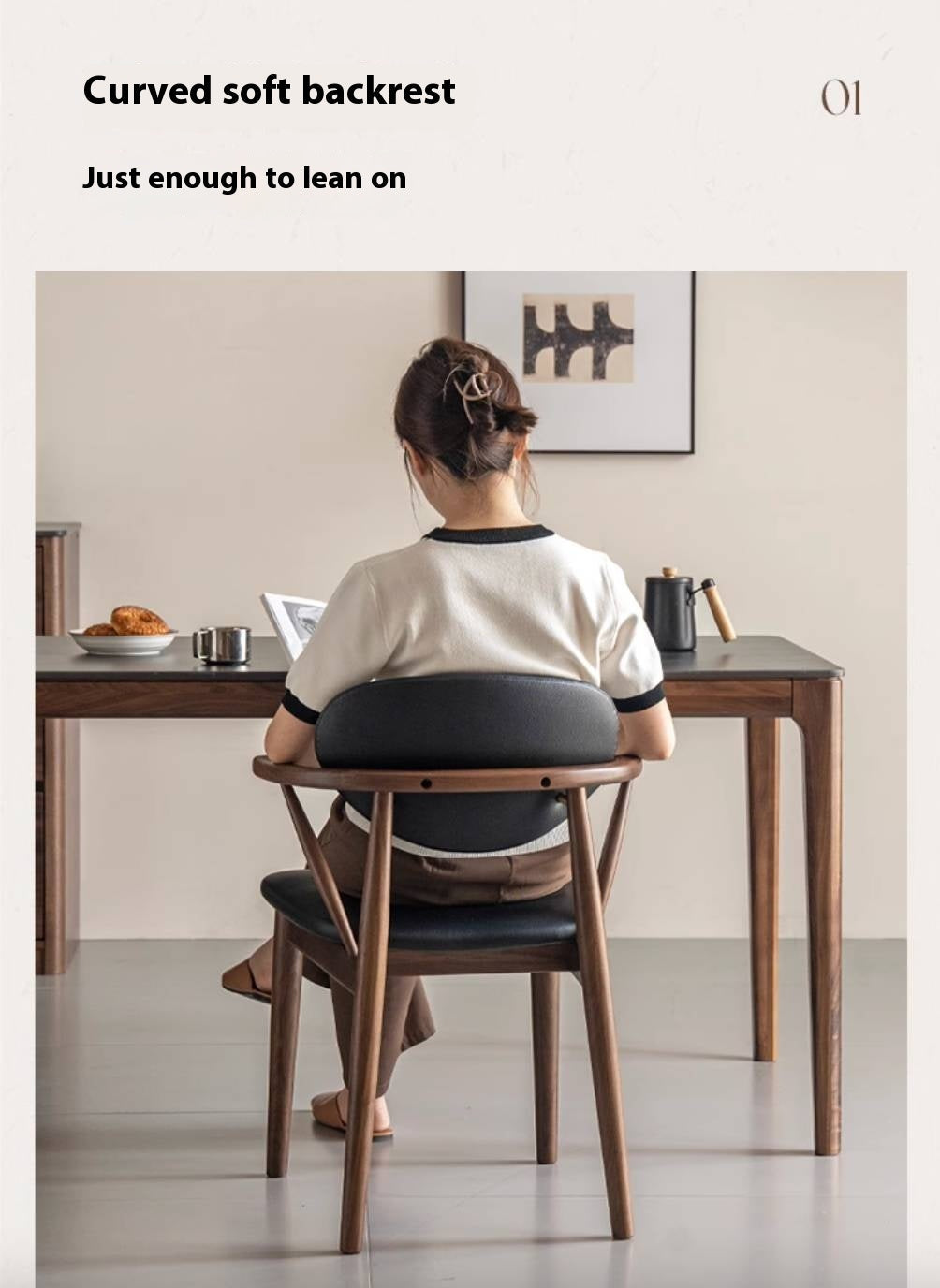 Solid Golden Sandalwood Dining Armchair