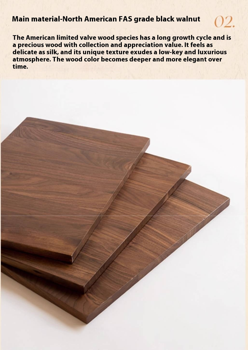 Black Walnut Solid Wood American Retro Style Makeup Stool