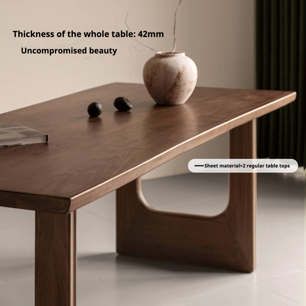 Black Walnut Solid Wood Wabi Sabi Style Large Board Dining Table