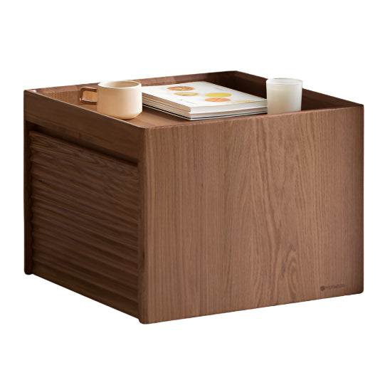 Oak, Black Walnut Solid Wood Modern Style Rock Plate Tea Table