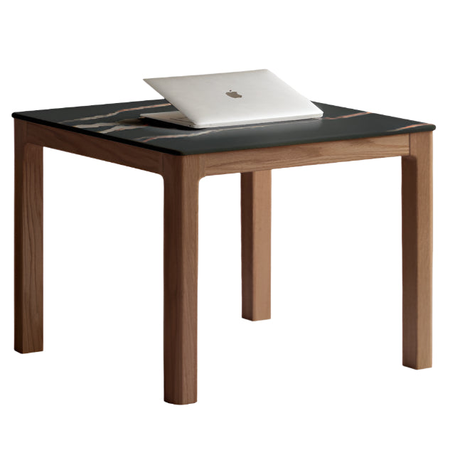 Oak, Black Walnut Solid Wood Modern Style Rock Plate Tea Table
