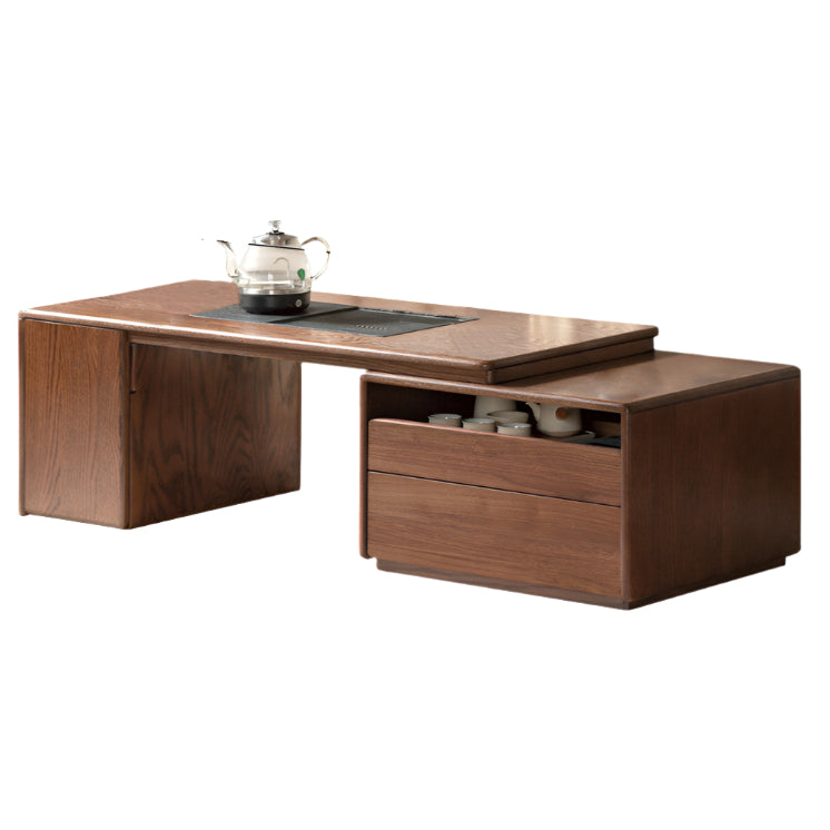 Oak, Black Walnut Solid Wood Telescopic Tea Table