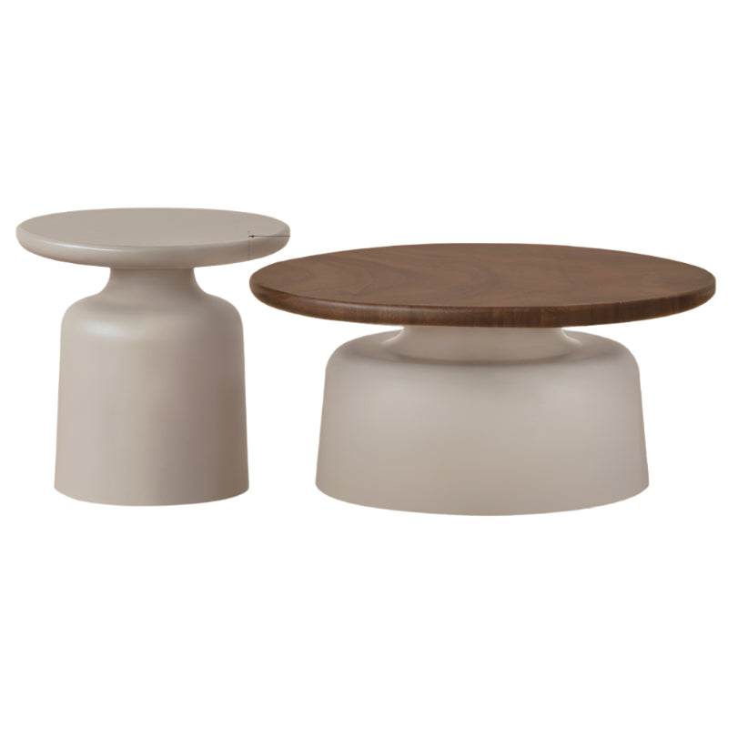 Black Walnut, Poplar Solid Wood Italian Light Luxury Coffee Table Combination