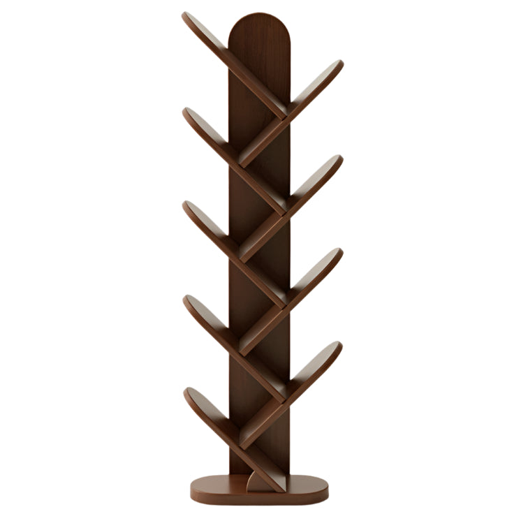 Rubberwood, Oak Solid Wood Modern Style Bookshelf