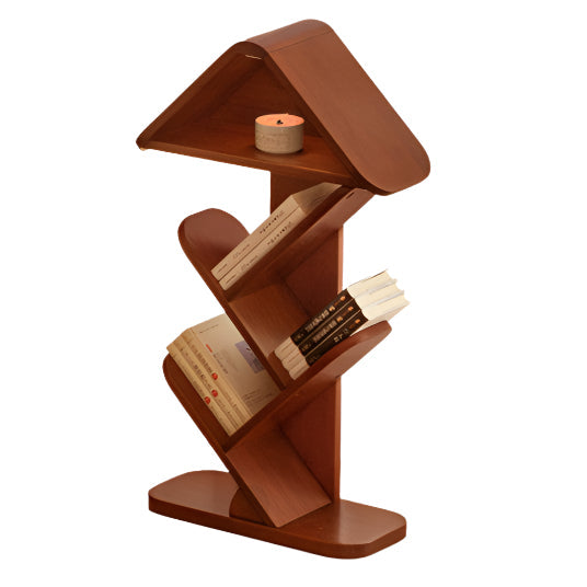 Poplar Solid Wood Mid Century Style Bookshelf And Newspaper Rack