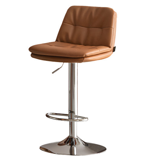 Leather High Backrest Rotating Bar Chair