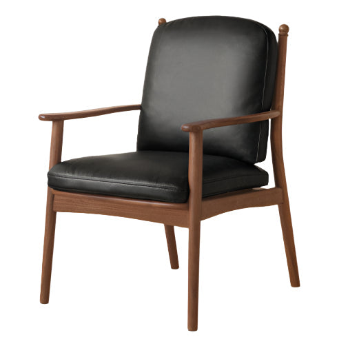 Black Walnut Solid Wood Light Luxury Style Soft Armchair