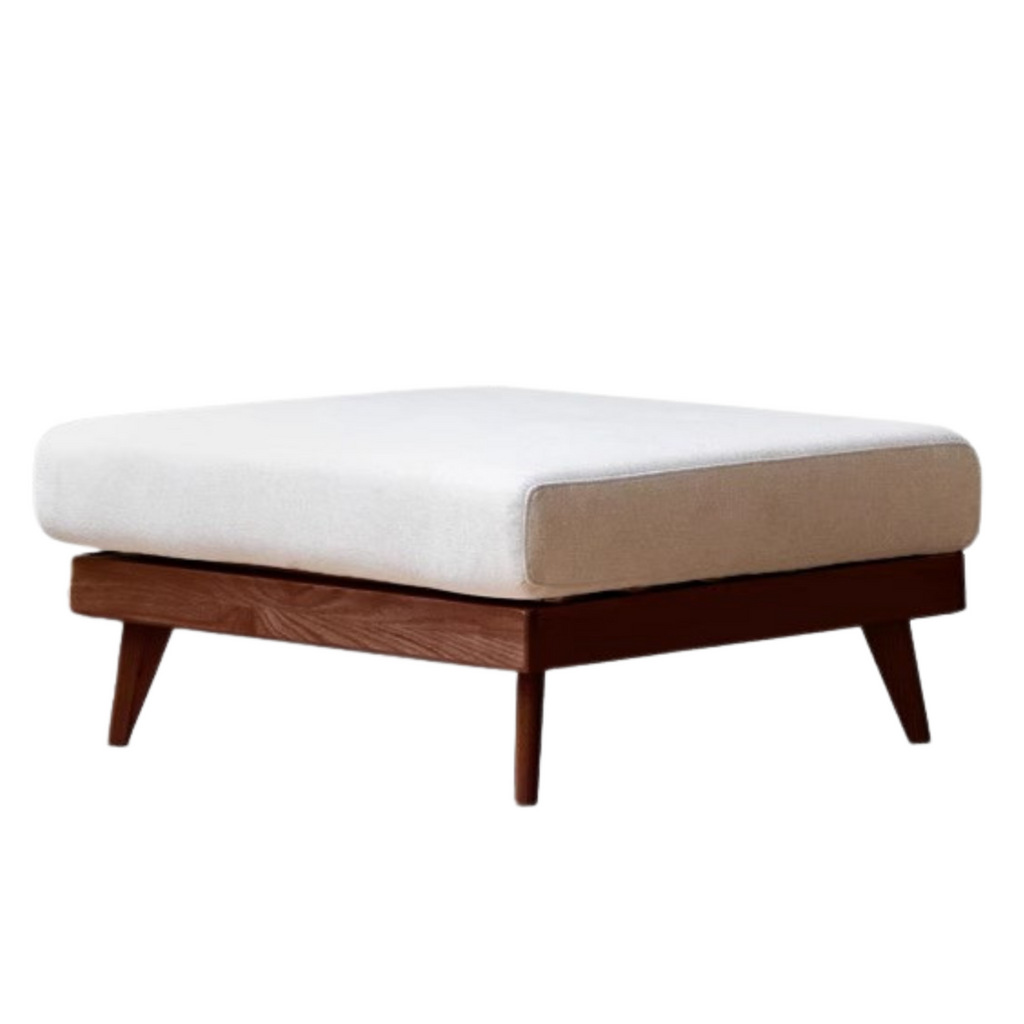 Black Walnut, Oak, Ash, Poplar Solid Wood Footstool Small Fabric Stool