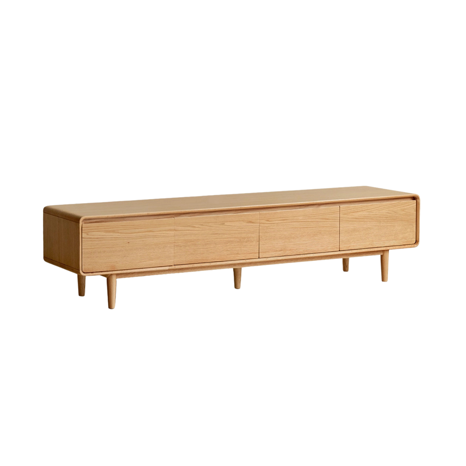 Solid Rubberwood, Oak Solid Wood Scandinavian TV Stand