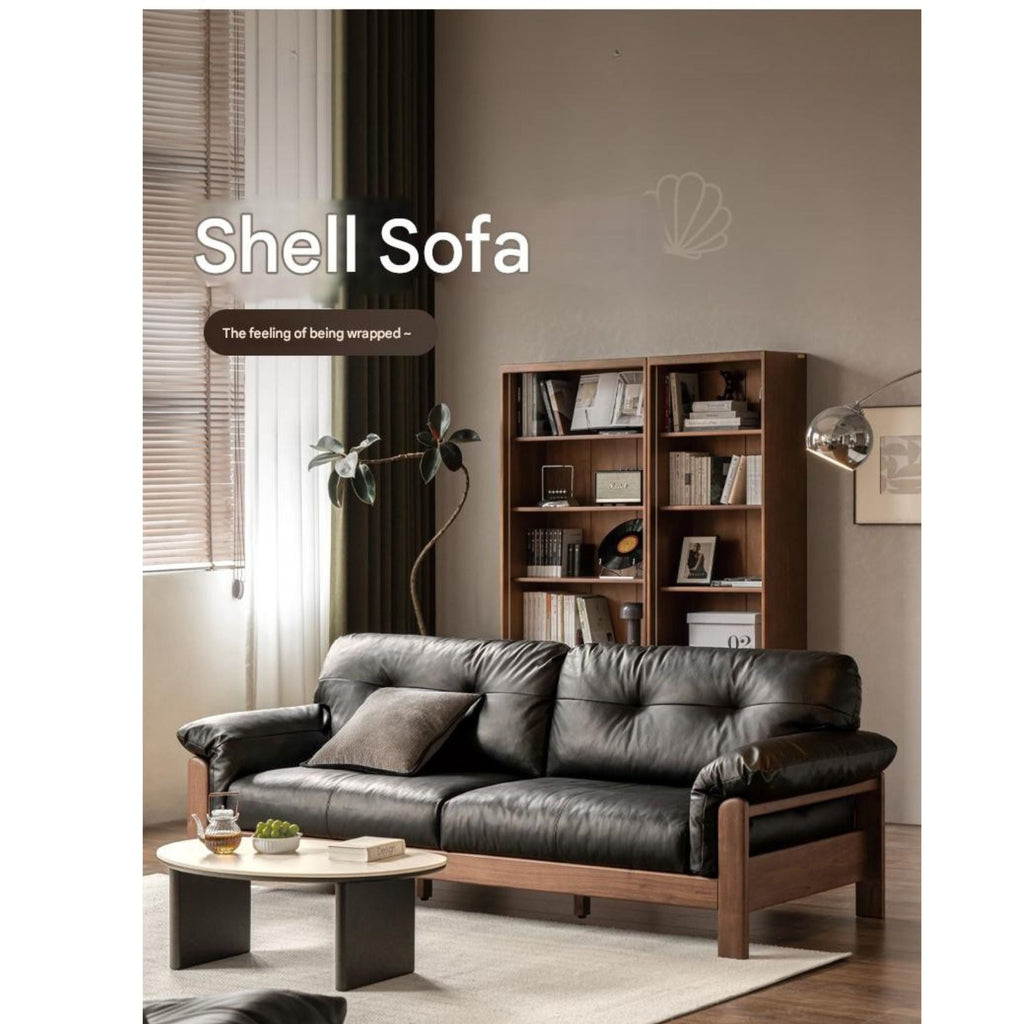 Black Walnut, Ash Solid Wood Modern Sofa