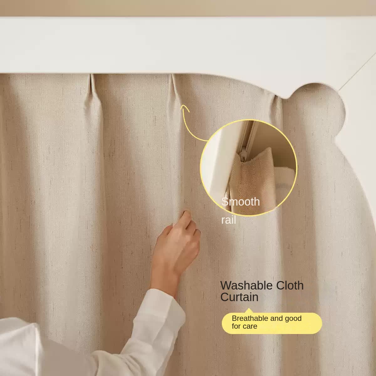 Solid Rubberwood Cream Style Children's Wardrobe