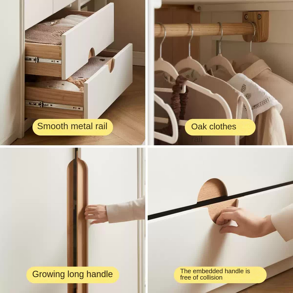 Solid Rubberwood, Beech Solid Wood Children's Wardrobe