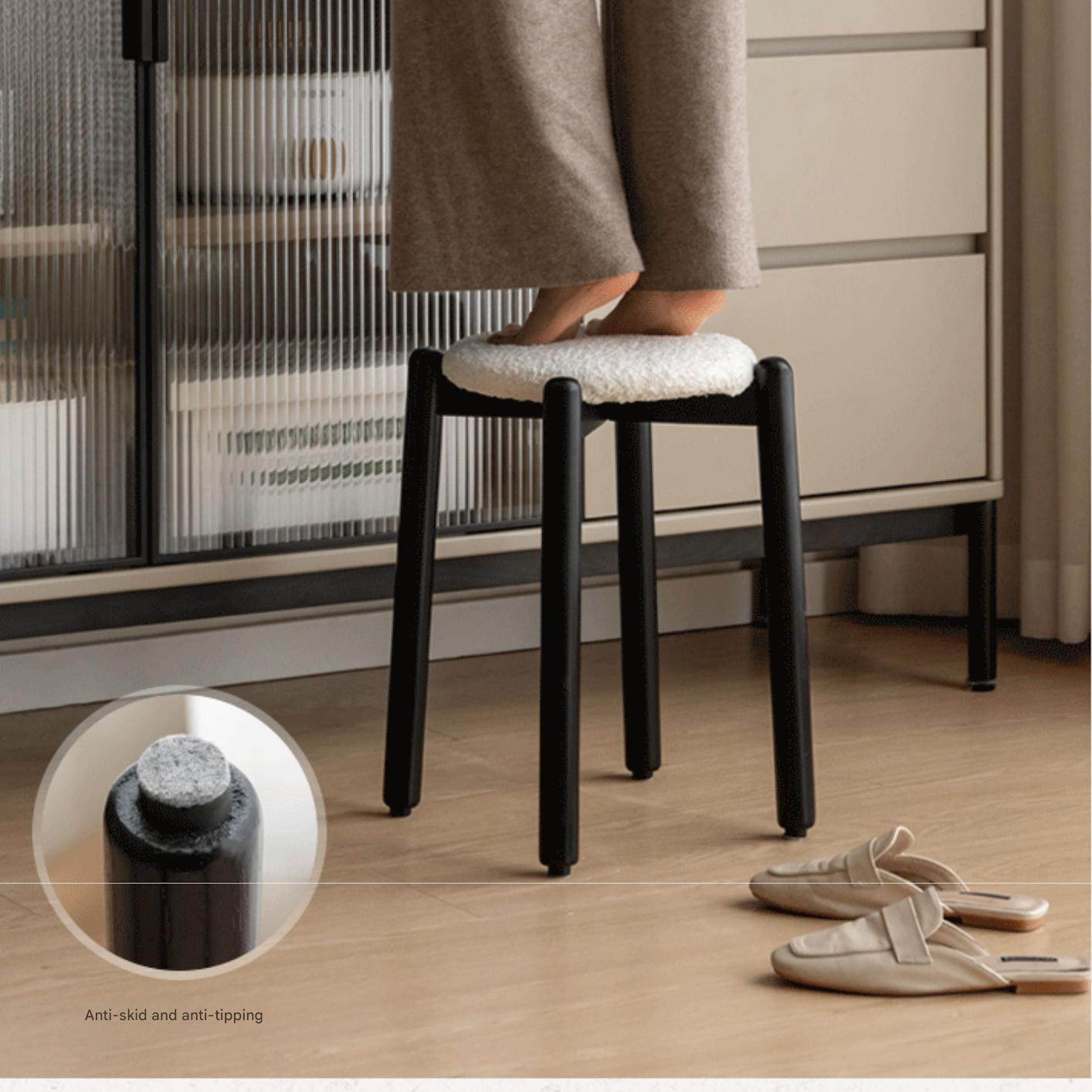 Solid Rubberwood Modern Stacking Stool