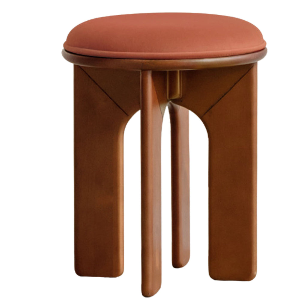 Oak, Beech Solid Wood, Solid RubberWood French Retro Round Stool