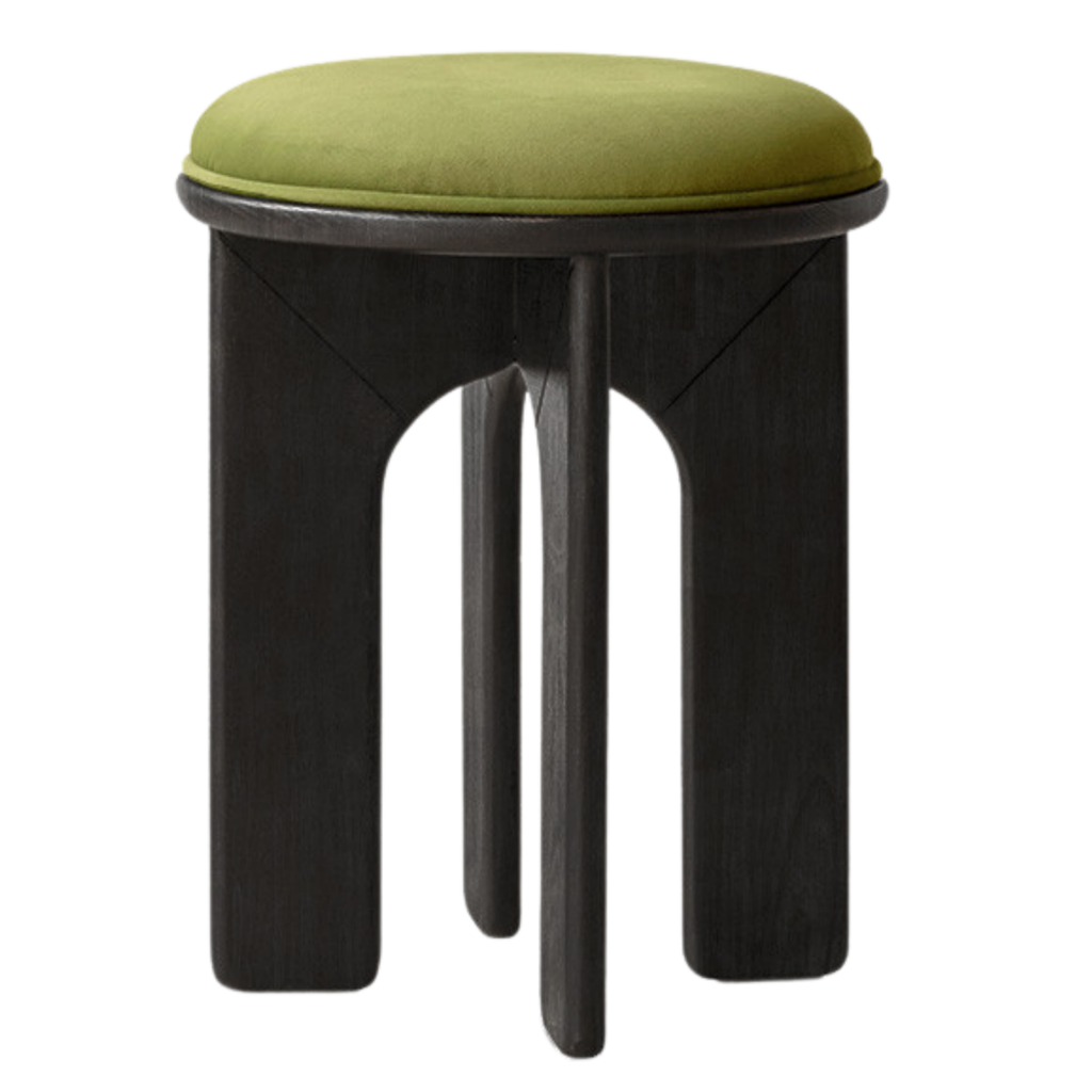 Oak, Beech Solid Wood, Solid RubberWood French Retro Round Stool