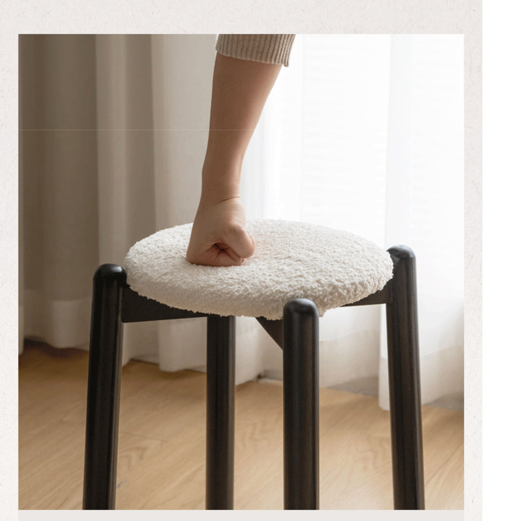 Solid Rubberwood Modern Stacking Stool