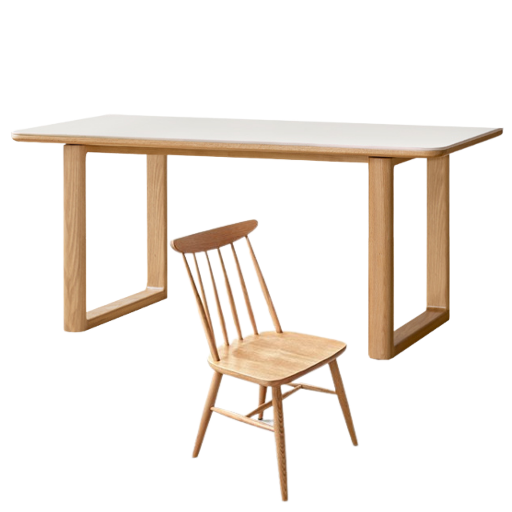 Ash, Oak Solid Wood Rock Board Dining Table