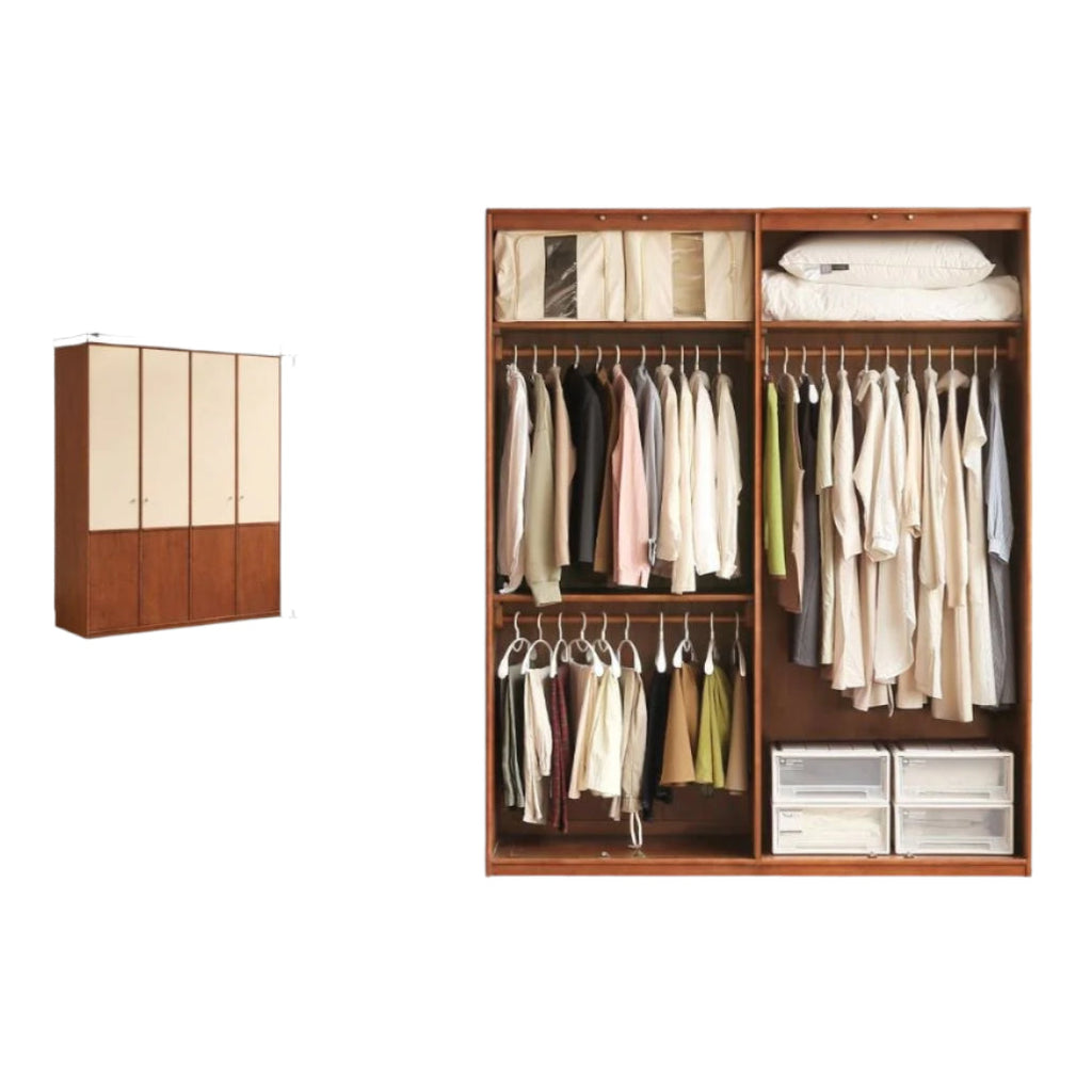 Oak Solid Wood Antique Style Wardrobe.