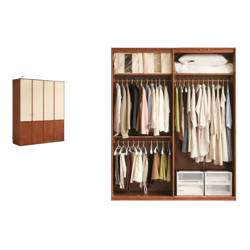 Oak Solid Wood Antique Style Wardrobe.