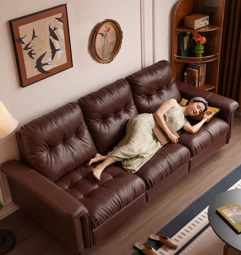 Leather French Retro Sofa