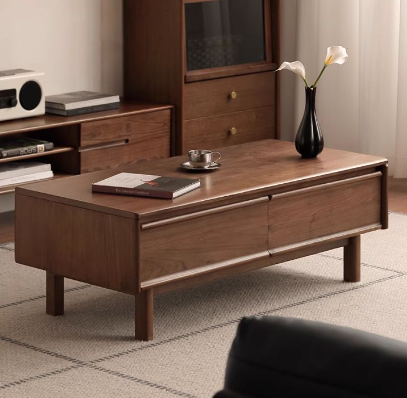 Black Walnut Solid Wood Modern Coffee Table