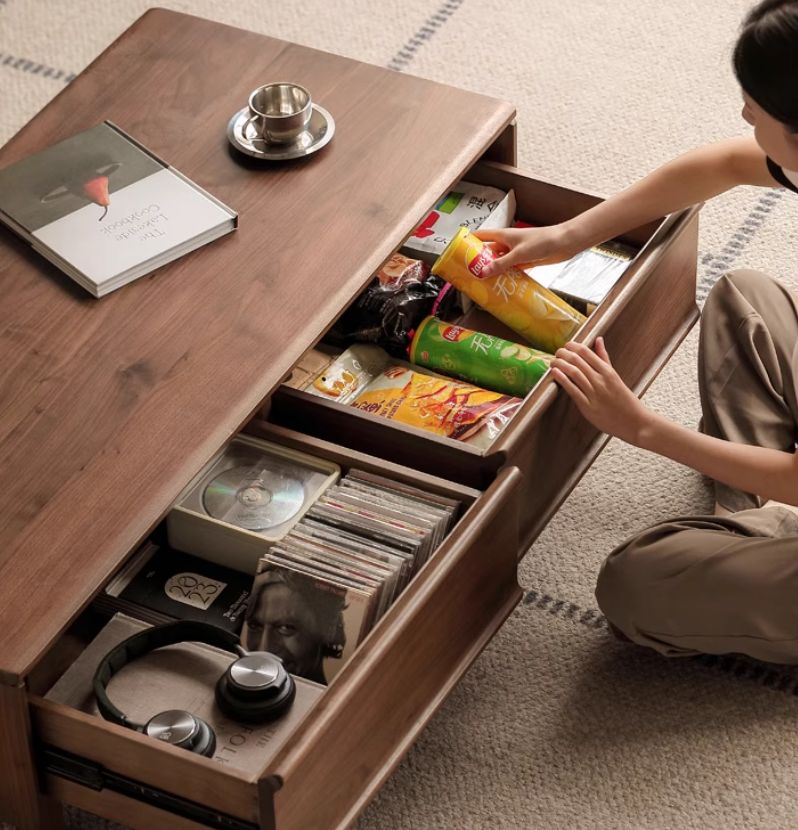 Black Walnut Solid Wood Modern Coffee Table