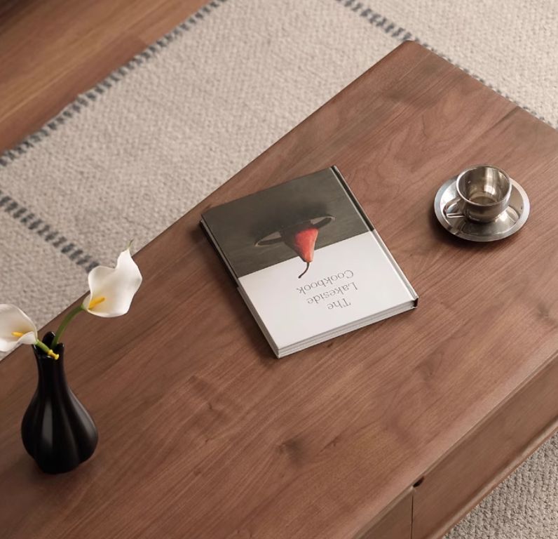 Black Walnut Solid Wood Modern Coffee Table