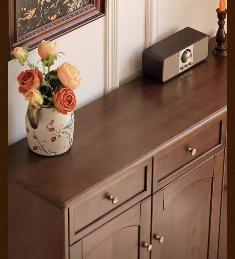 Sandalwood Solid Wood American Retro Storage Shoe Cabinet