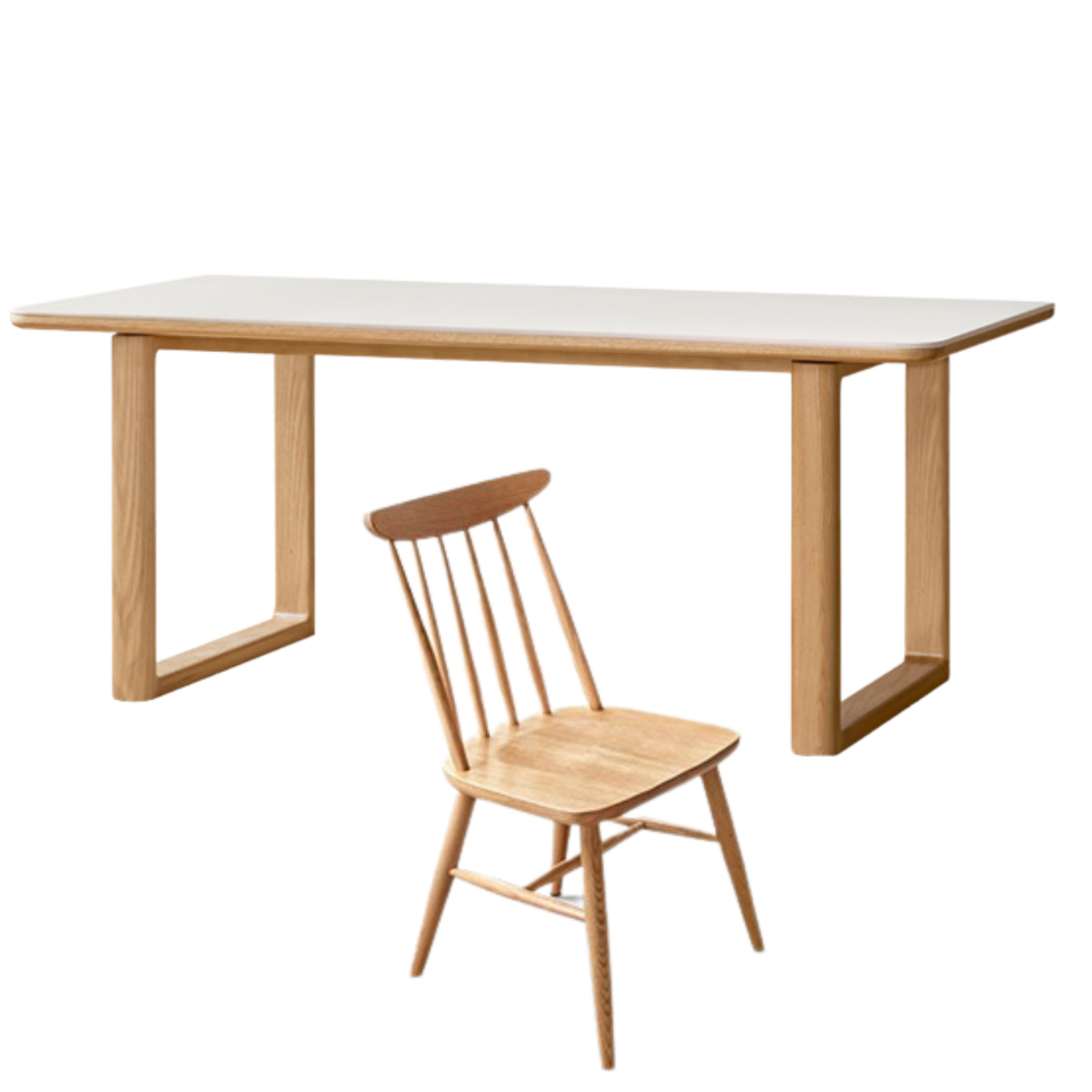 Ash, Oak Solid Wood Rock Board Dining Table