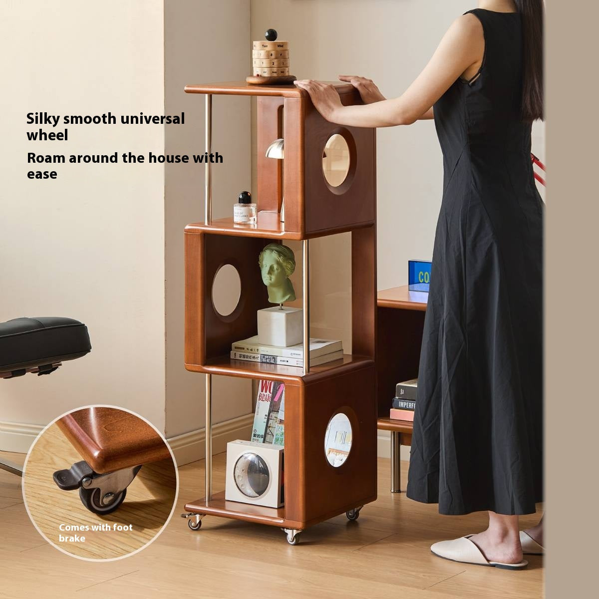 Poplar Solid Wood Antique Style Bookshelf