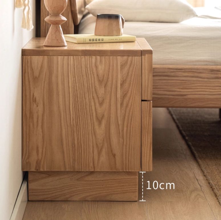 Ash Solid Wood Wabi-Sabi Style Nightstand