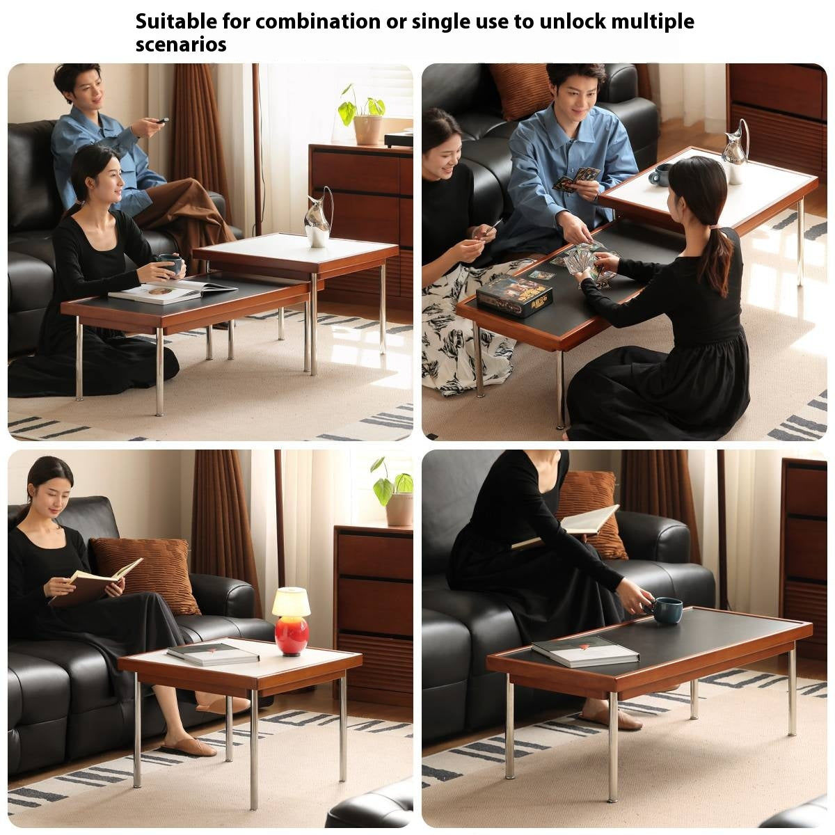 Poplar Solid Wood Ancient Square Tea Table