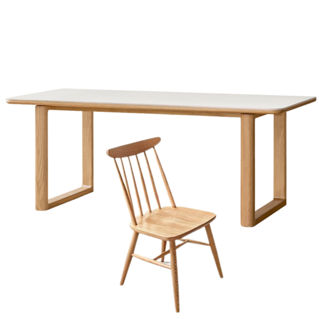 Ash, Oak Solid Wood Rock Board Dining Table