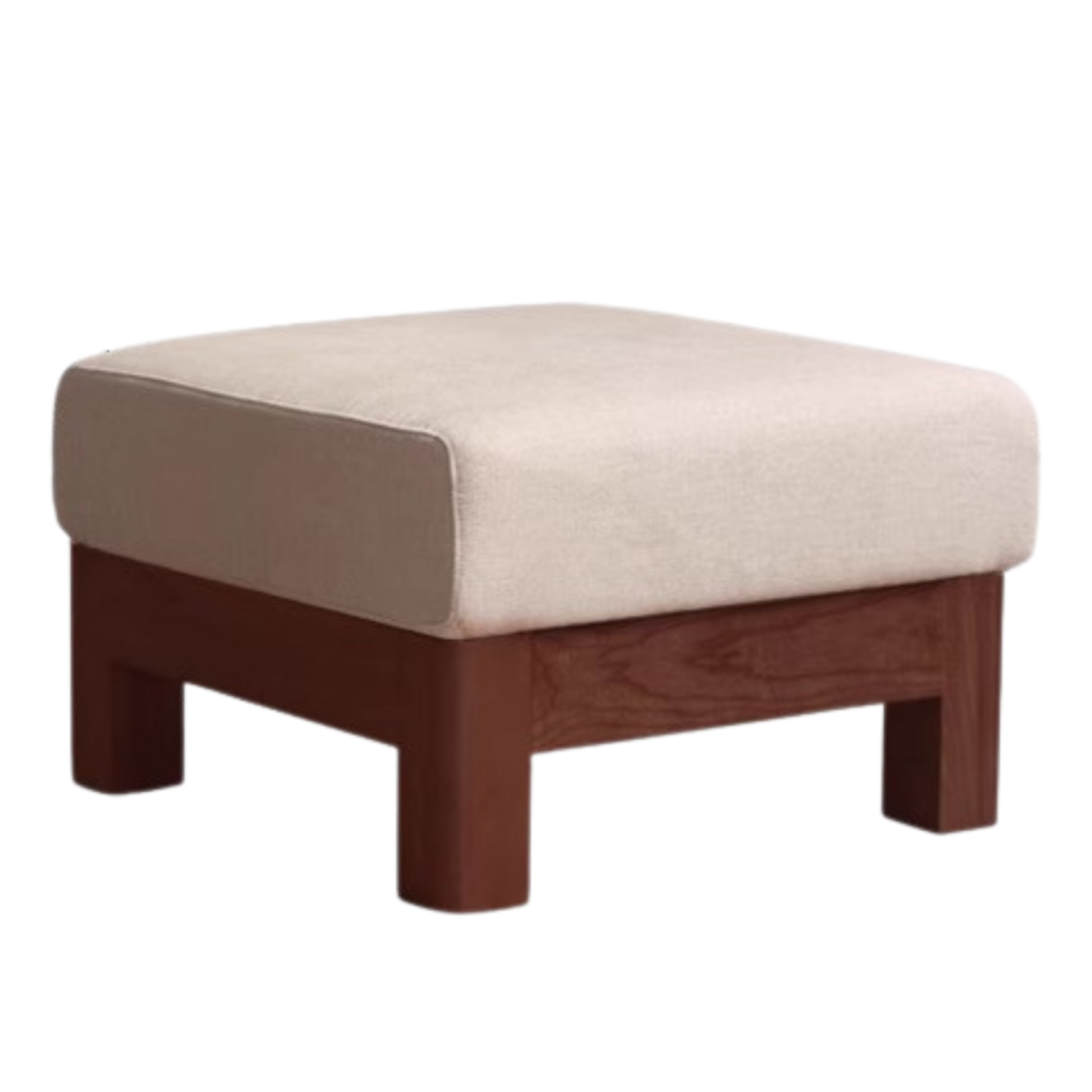 Black Walnut, Oak, Ash, Poplar Solid Wood Footstool Small Fabric Stool