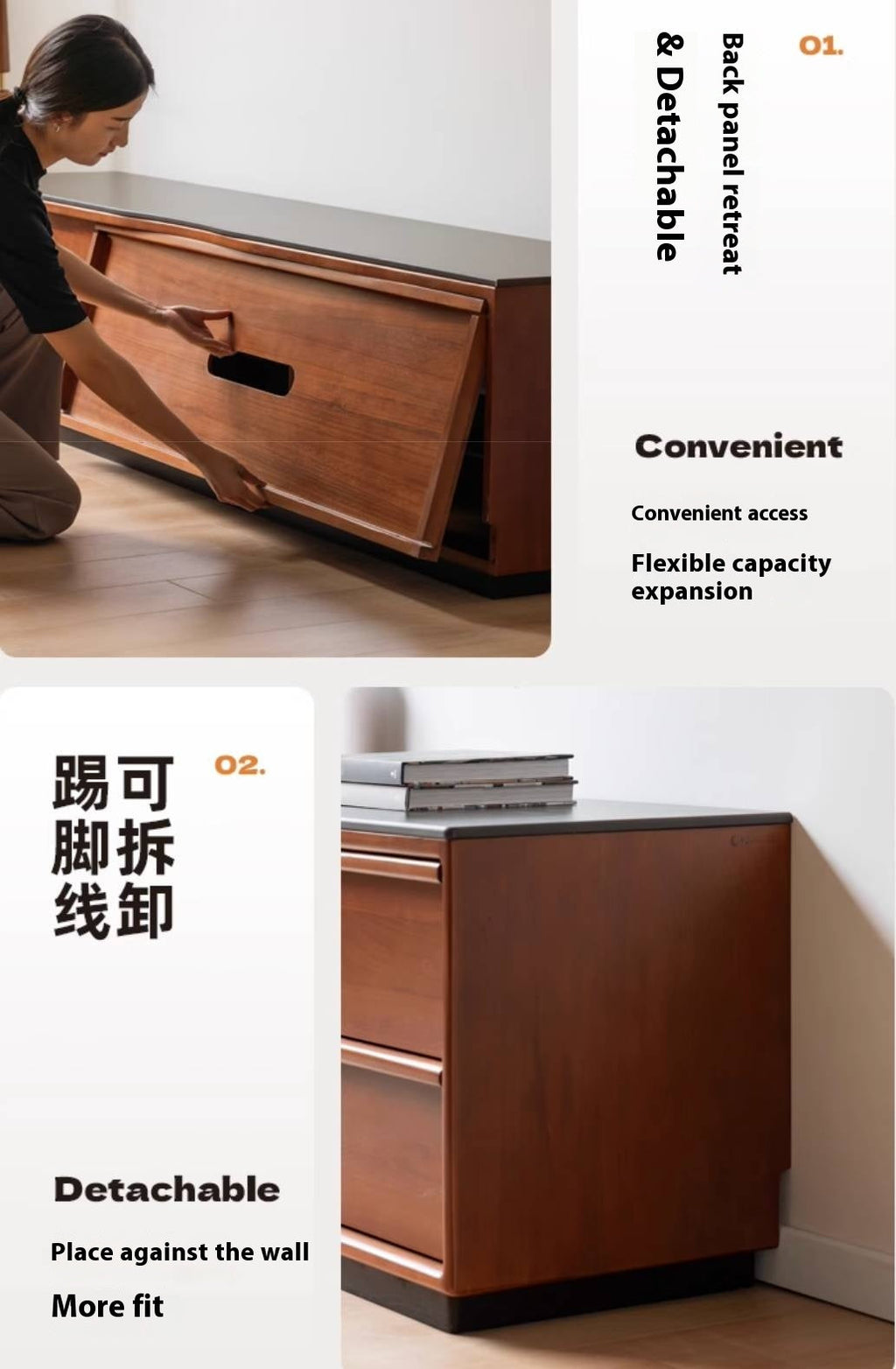 Poplar Solid Wood Medieval Style TV Stand